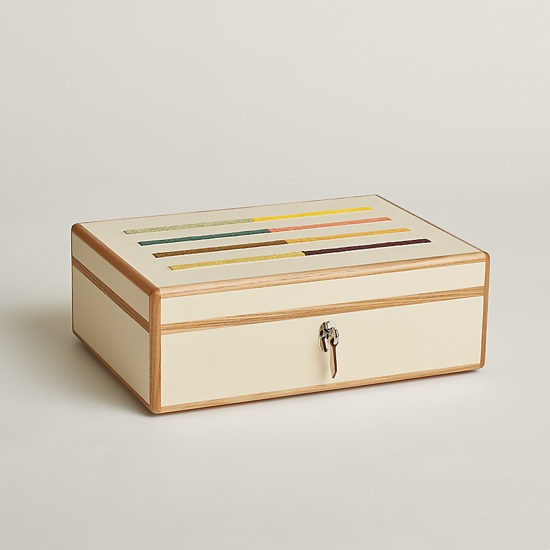 Amalthee Jumping H watch box, large model - Beige | Hermès USA